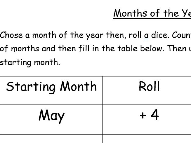 Roll a month game