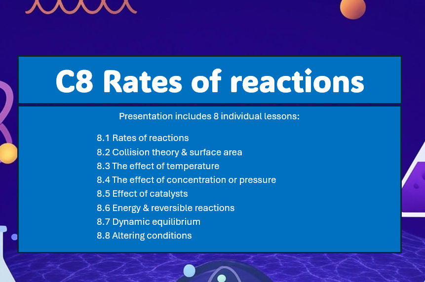 C8 Rates of reactions