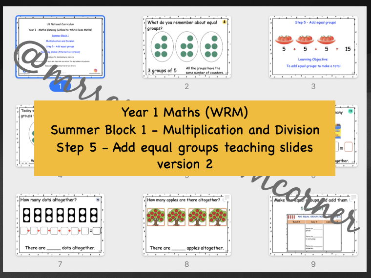 Add equal groups (v2) teaching slides - Year 1 WRM Summer Blk 1 - Multiplication and Division Step 5