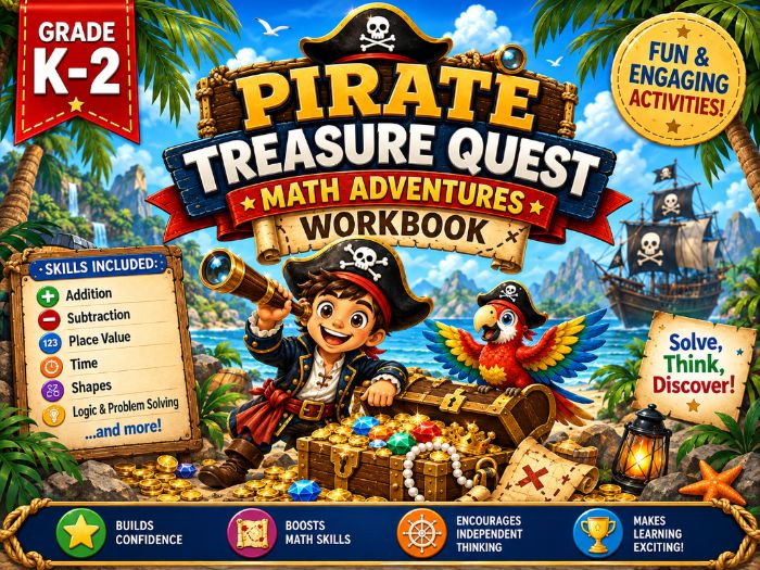 Pirate Treasure Quest Math Activities | Kindergarten–2nd Grade Math Workbook