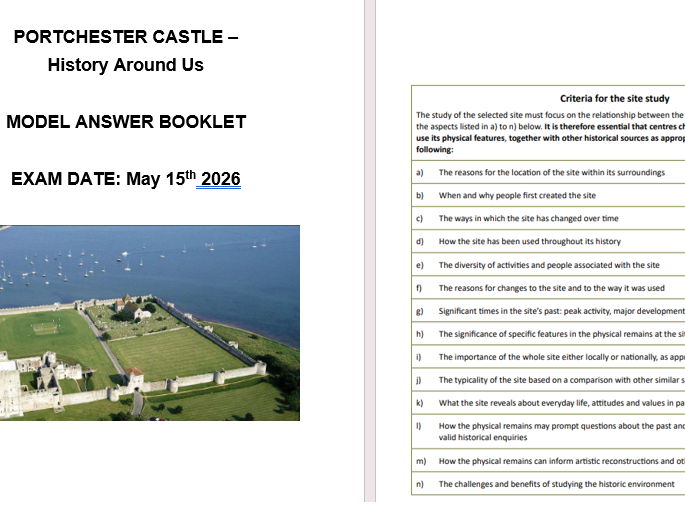 Model Answer Booklet- Portchester Castle (History Around Us - OCR B SHP course)