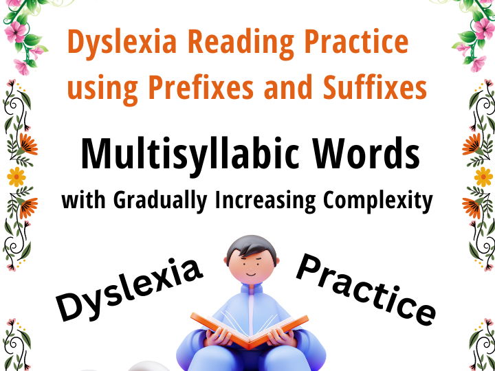 Dyslexia Reading Lesson Multisyllabic Words w/ Guided Dots & Lines & I Spy Bear