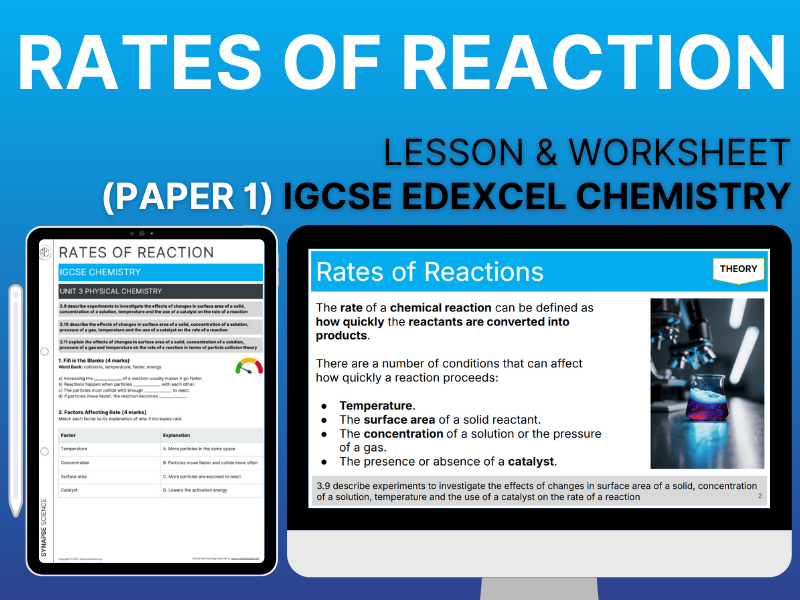 Rates of Reaction – Lesson & Worksheet