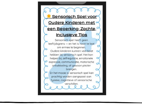 Inclusieve Gids voor Sensorisch Spel voor Oudere Kinderen | A5 Boekje