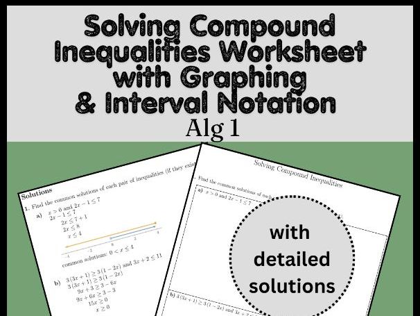 Solving Compound Inequalities Worksheet (with solutions)