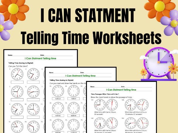 Telling Time Worksheets for Kids | Analog to Digital Clock Practice