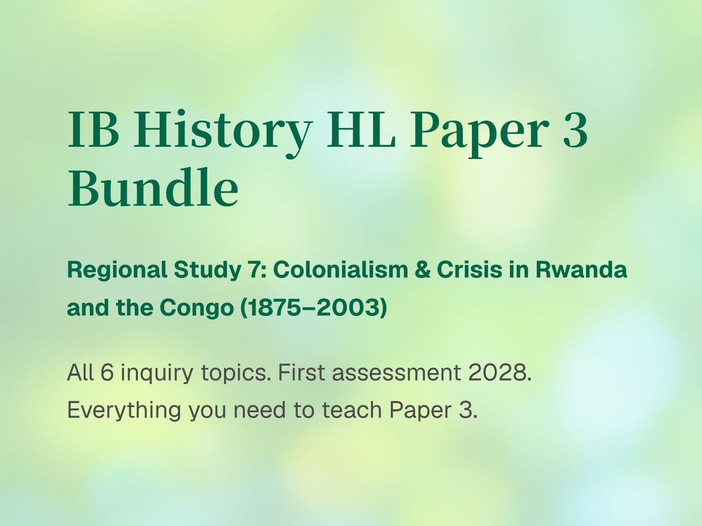 IB History HL Africa: Colonialism & Crisis in Rwanda & the Congo PPT Bundle