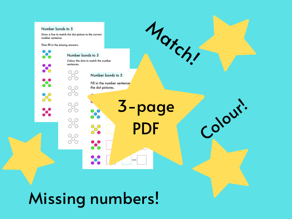 Number Bonds To 5 Dice Dots Worksheet Activities Teaching Resources Number bonds to 5 dice dots worksheet activities teaching resources