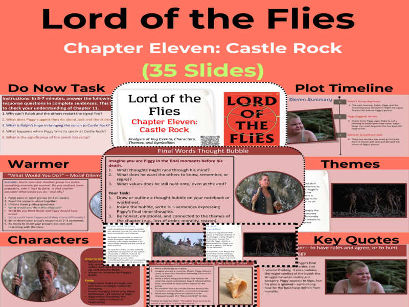 Lord of the Flies Chapter 11 PowerPoint (PPT) Summary and Analysis