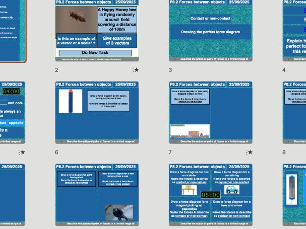 AQA GCSE Physics P8.2 – Forces Between Objects | Full Lesson, Worksheets & Answers + AI Marking