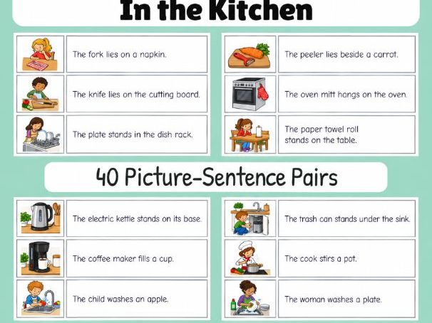 In the Kitchen | First Sentences | Grades 1-2