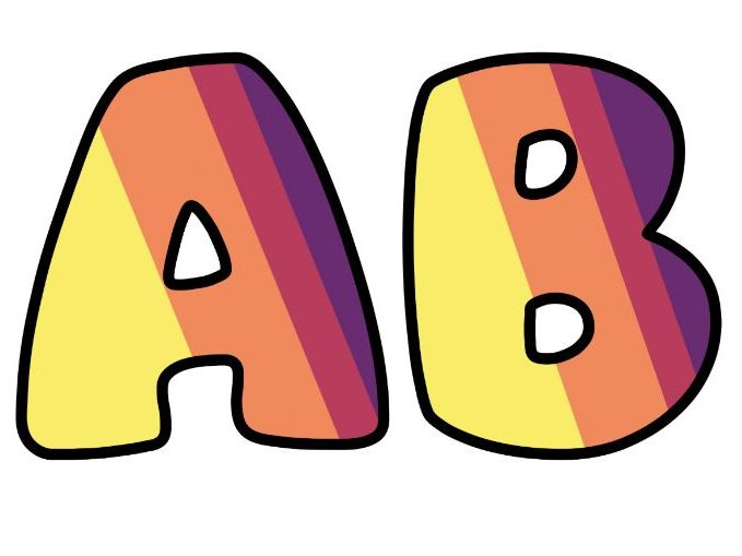 Abstract Art Yellow Purple Lines Alphabet Lettering Set | Classroom Display | Upper & Lowercase, 0-9