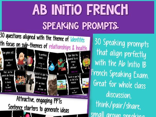 IB French Ab Initio Speaking Questions – Identities (Present, Past & Future)