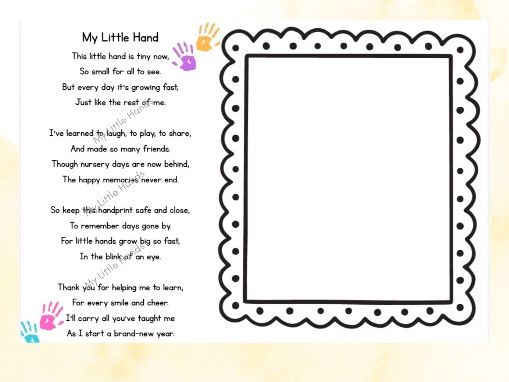 End of year hand print poster Nursery