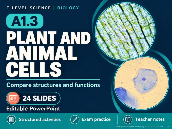 T Level Science - Biology A1.3 Plant and Animal Cells