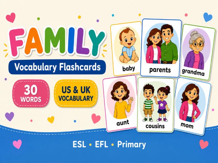 Family Vocabulary Flashcards | ESL & EFL