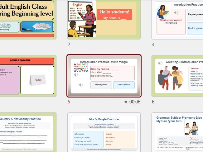 English Lesson Plan 1: Introductions - Adult Beginner