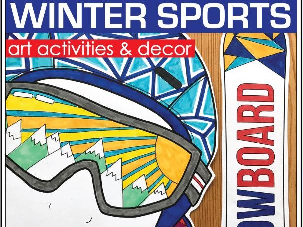 Winter Sports colouring pages, fun art activities