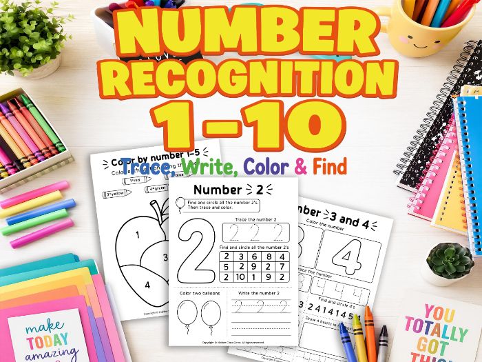 Number Recognition 1-10 Worksheets | EYFS