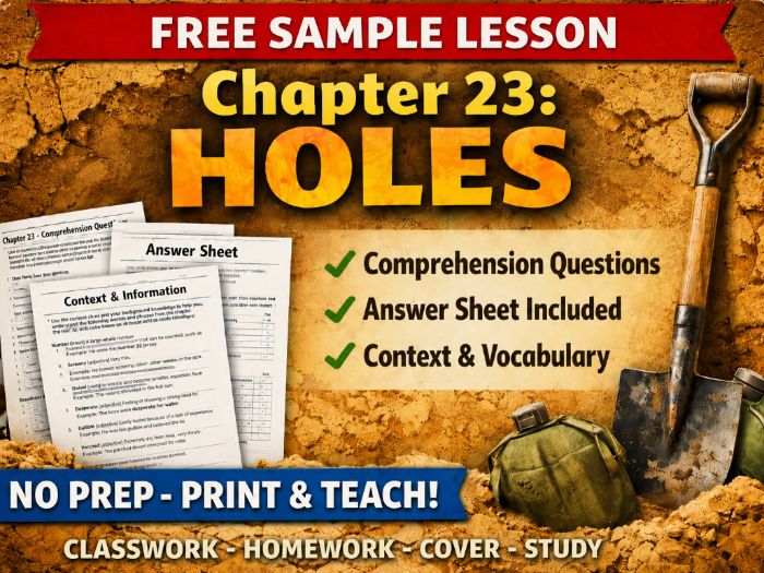 Holes by Louis Sachar Exercises for Chapter 23 (with answers)