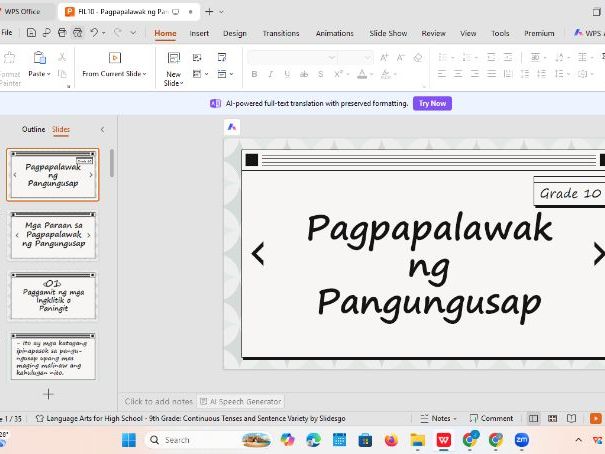 FILIPINO 10 - PAGPAPALAWAK NG PANGUNGUSAP
