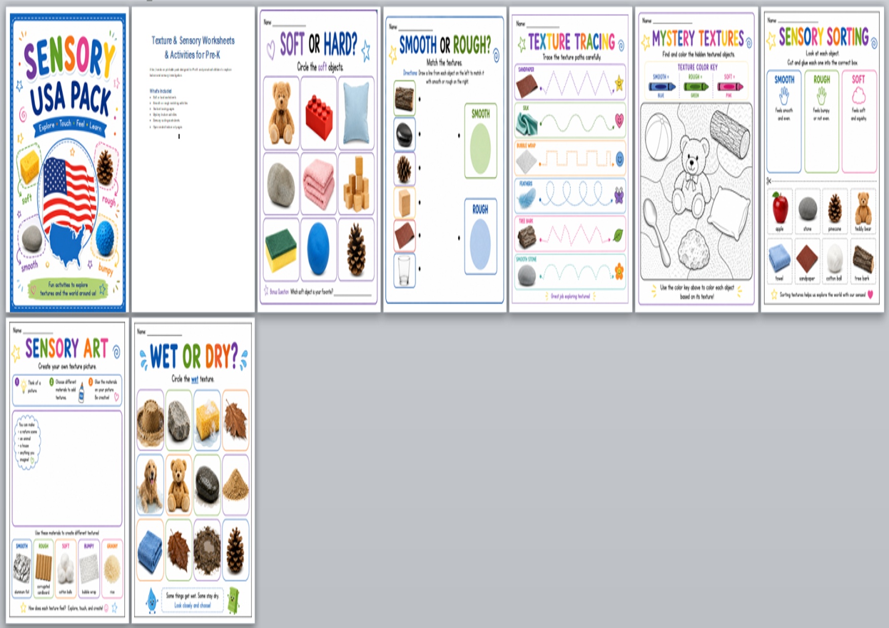 Texture & Sensory Worksheets and Activities for Pre-K | Teaching Resources