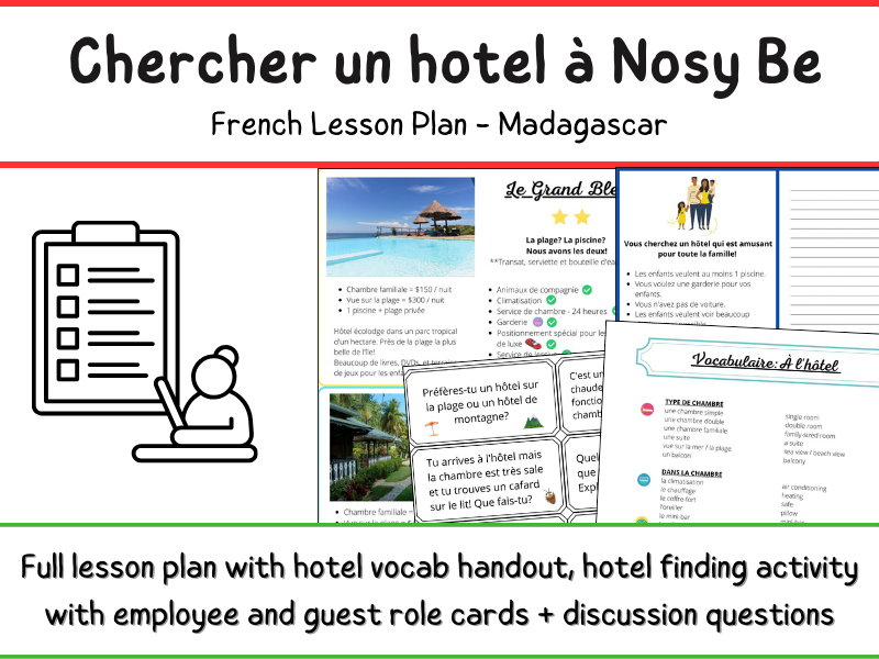 Madagascar - Chercher un hôtel à Nosy Be - French Lesson Plan