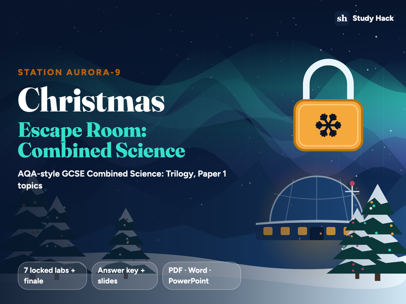 Christmas Escape Room: GCSE Combined Science Paper 1 revision (7 locks and a finale)