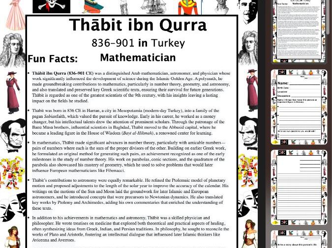 Thābit ibn Qurra PACKET & ACTIVITIES, Important Historical Figures Series