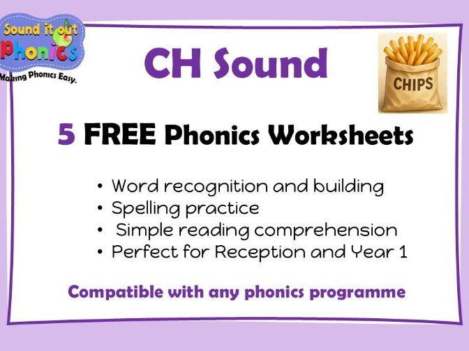 CH Phonics Worksheets FREE!