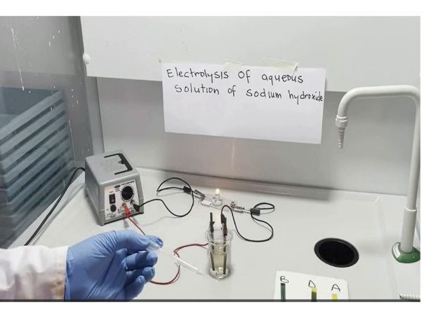 Investigating the electrolysis of aqueous solution of sodium hydroxide