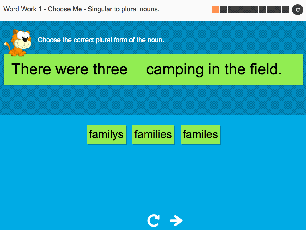 Singular to plural nouns Set 1 Interactive Spelling Exercise Year 2