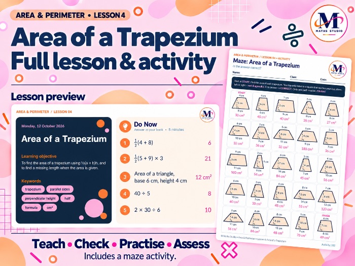 Area of a Trapezium | Lesson & Activity