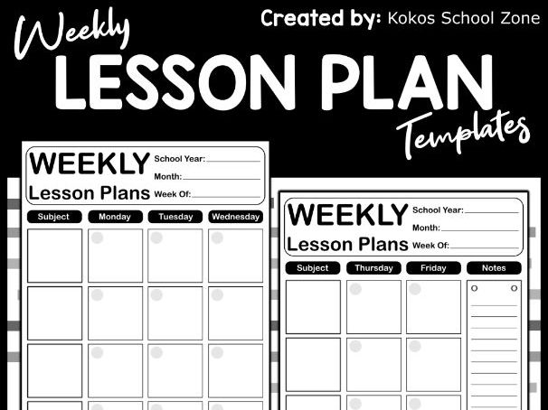 Printable Weekly Lesson Plan Template - 2-Page Editable Planner for ...