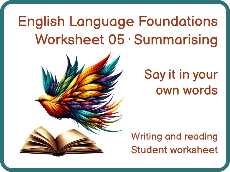 Summarising Worksheet KS3 GCSE English Language 05