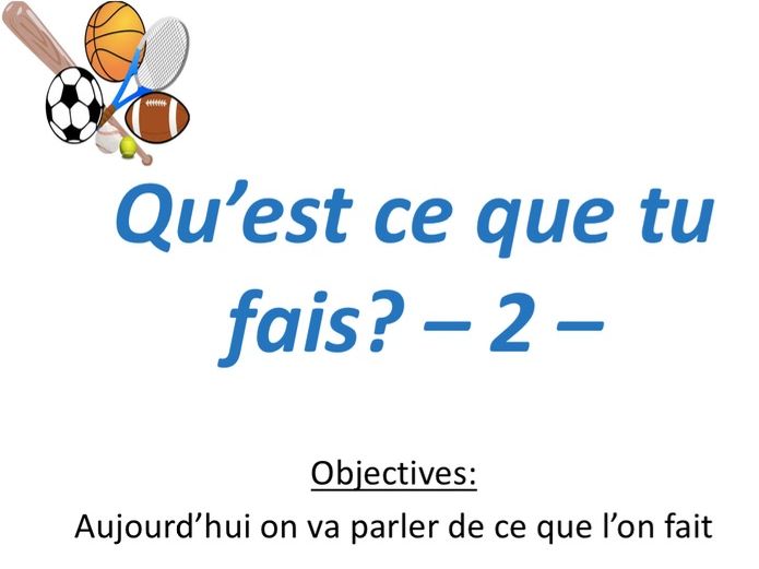 Les activités - je fais du sport Y7