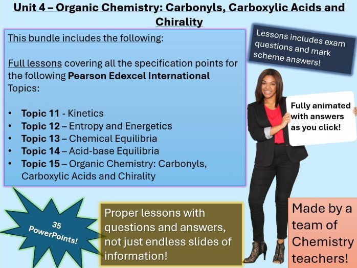Edexcel IAL Chemistry – Unit 4 Organic Chem: Carbonyls, Carboxylic Acids and Chirality | A2 Lessons