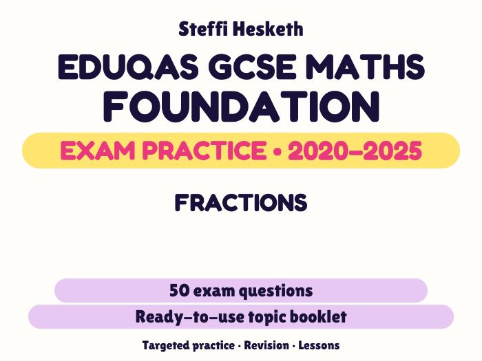 Eduqas GCSE Maths Foundation: Fractions Exam Questions | 2020-2025