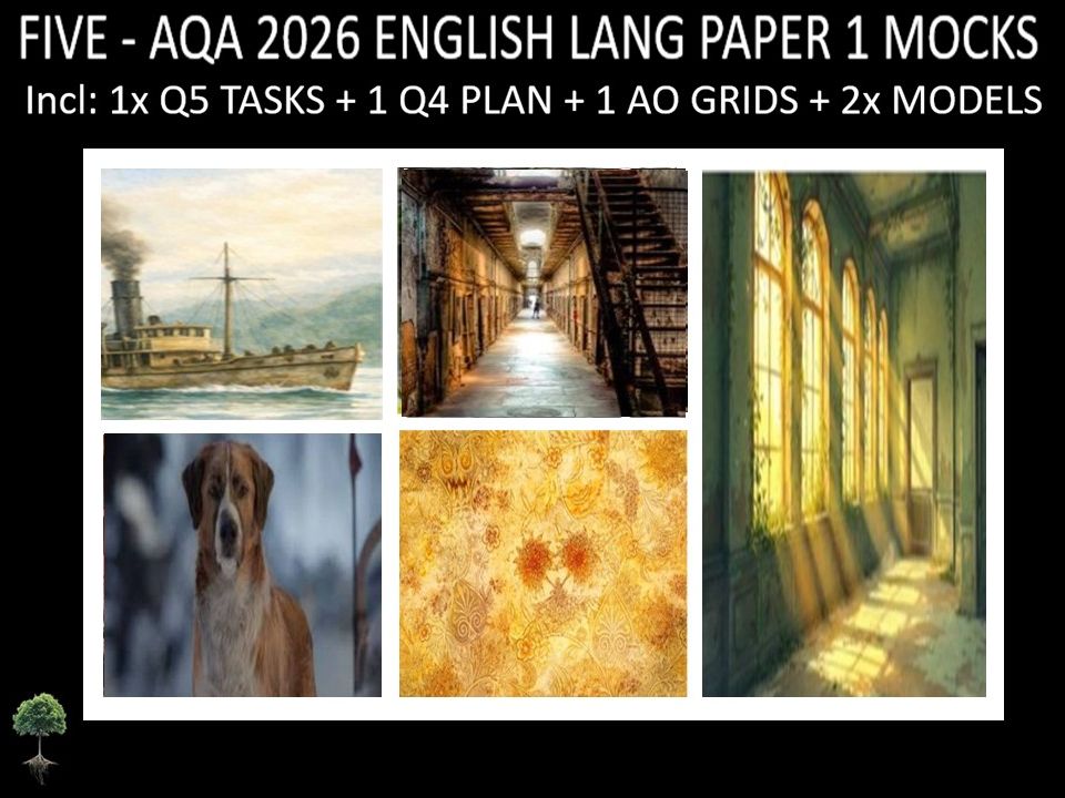 FIVE - AQA PAPER 1 | 2026 FULL MOCKS | Q5 TASKS | Q4 PLAN |AO GRIDS | MODELS