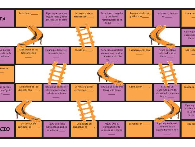 Colors And Shapes Spanish Chutes Ladders Game Teaching Resources