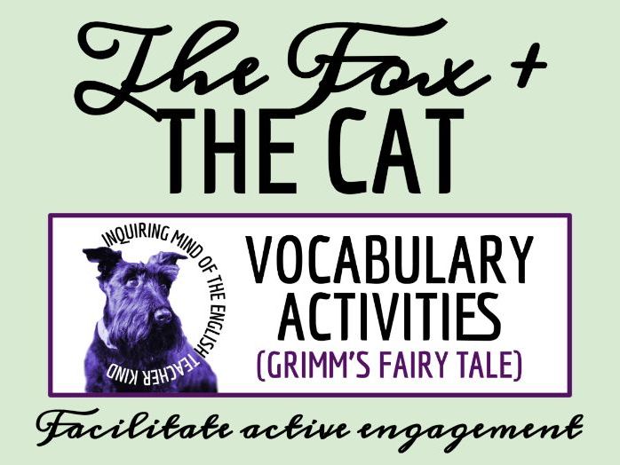 "The Fox and the Cat" Vocabulary Activities | Grimm's Fairy Tale | Word Search | Crossword Puzzle