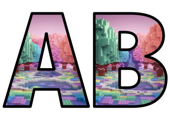 Minecraft Lego Block World Lettering Set Display Title Letters Numbers Signs