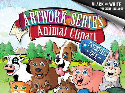 Animal Clip Art: Essentials Pack - Dog, Cat, Cow, Horse, +more