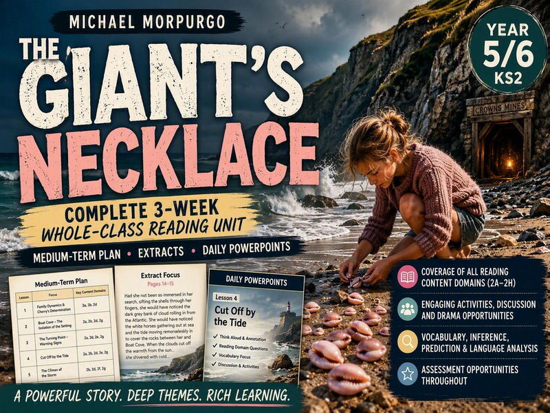 UKS2 The Giant's Necklace by Michael Morpurgo Complete Reading Unit