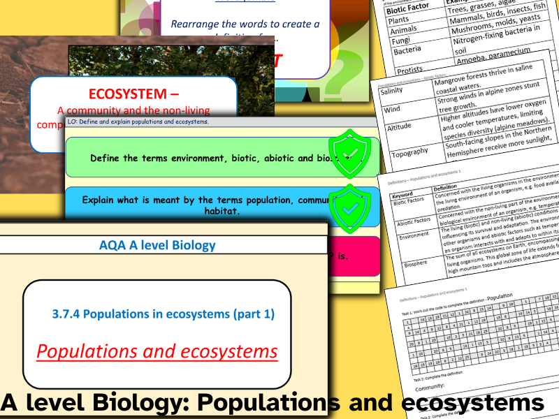 Populations and ecosystems AQA Alevel