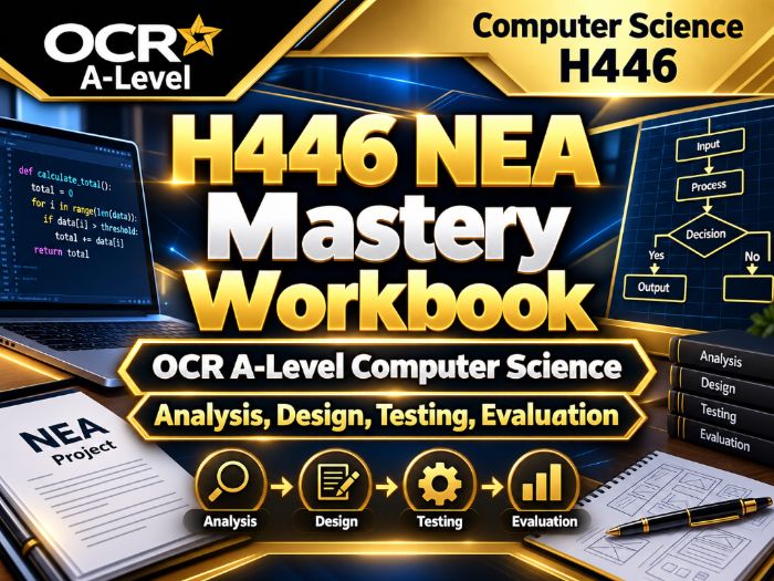 H446 NEA Mastery Workbook | OCR A-Level Computer Science | Analysis, Design, Testing, Evaluation
