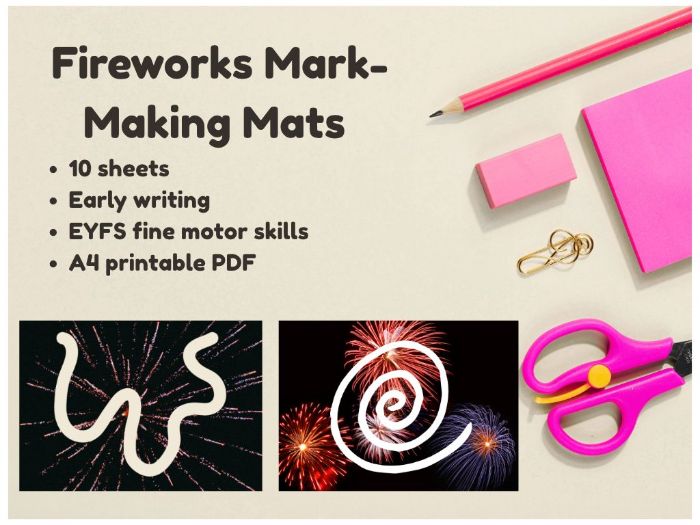 Fireworks Mark Making Mats – Set of 10