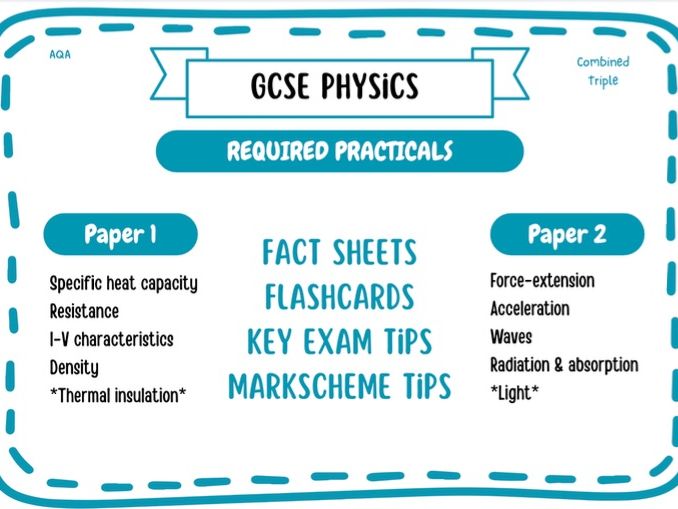 AQA GCSE Physics Required Practicals – Complete Revision (Combined & Triple) | Flashcards + Notes