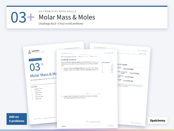 Mole Conversions Challenge Problems