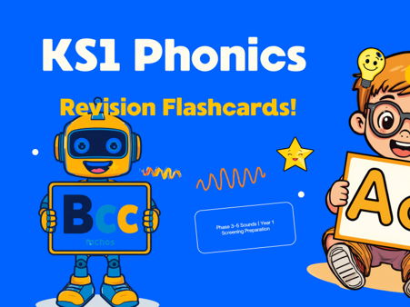 KS1 Phonics Revision Flashcards Phase 3–5: Sounds, Graphemes & Blending Practice for Early Readers